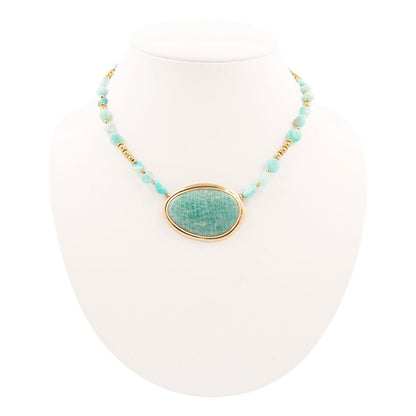 Impressions of Amazonite Freeform Necklace - Barse Jewelry