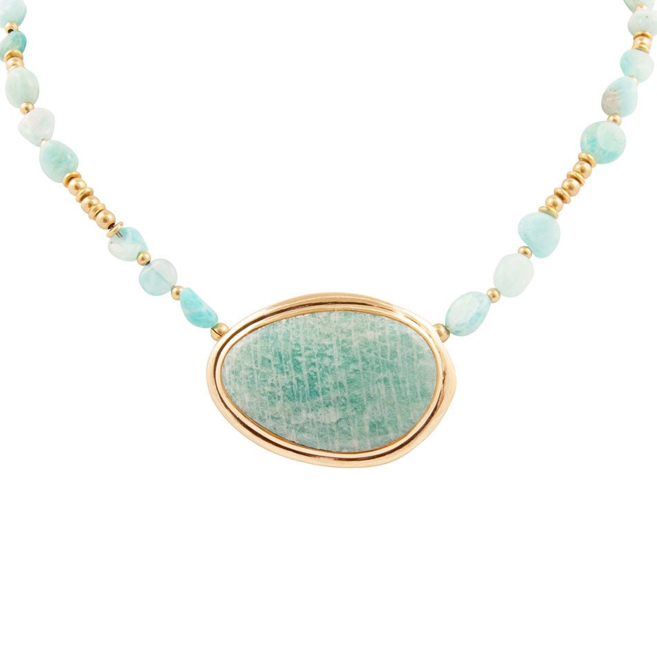 Impressions of Amazonite Freeform Necklace - Barse Jewelry