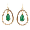 Inline Green Onyx Golden Drop Earrings - Barse Jewelry
