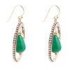 Inline Green Onyx Golden Drop Earrings - Barse Jewelry