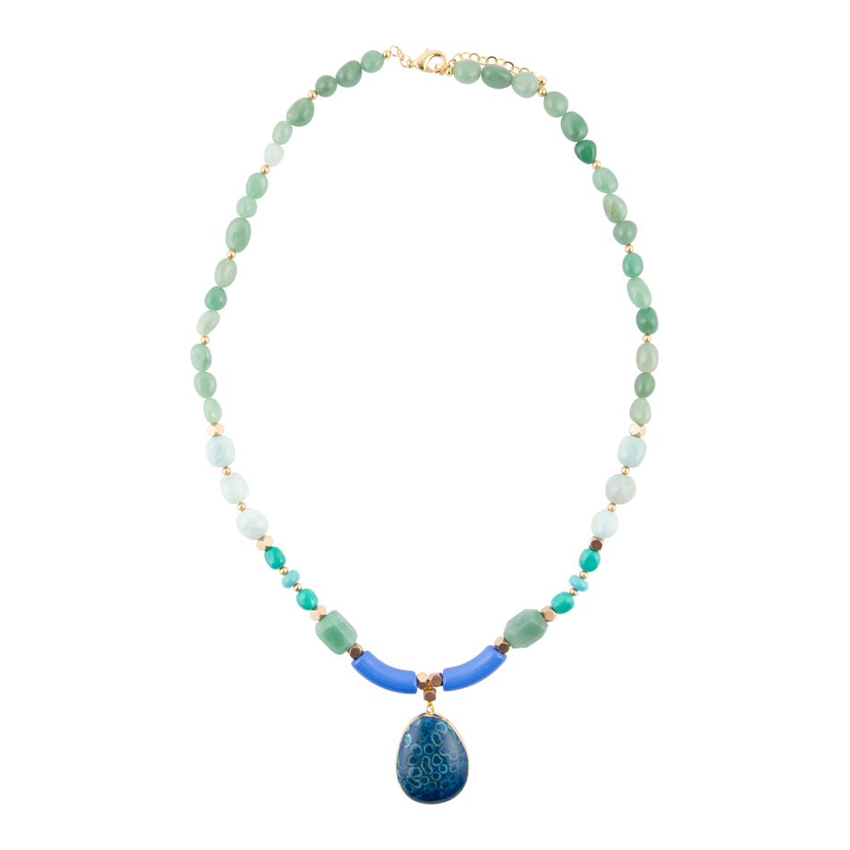Isla Blue Jasper Pendant Necklace - Barse Jewelry