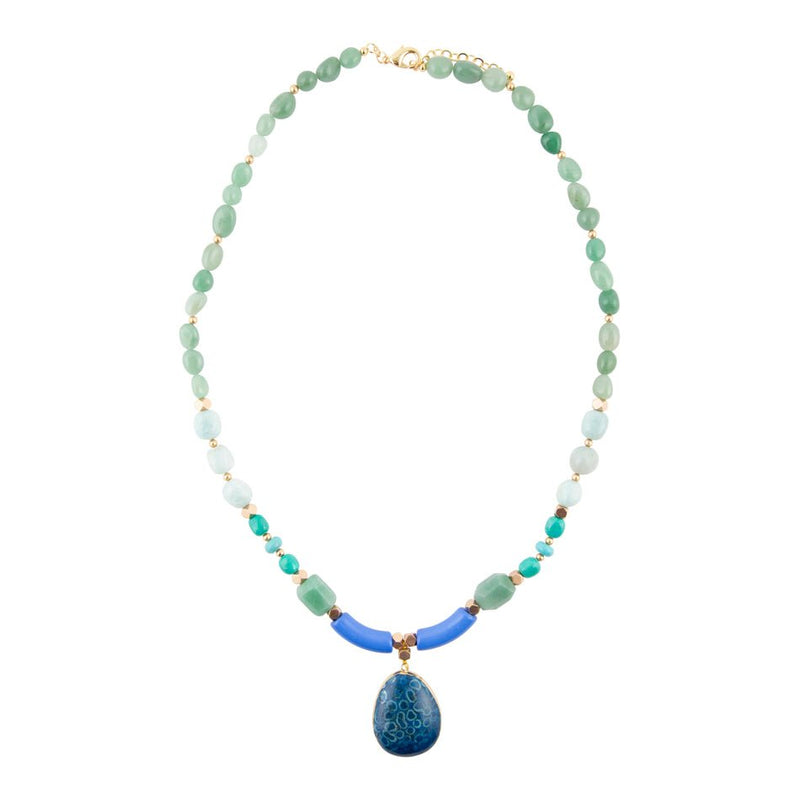 Isla Blue Jasper Pendant Necklace - Barse Jewelry