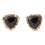 Jacquard Black Onyx Clip - on Golden Earrings - Barse Jewelry