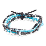 Jett Black Onyx and Blue Magnesite Bracelet Set - Barse Jewelry