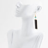 Jett Black Onyx Linear Golden Drop Earrings - Barse Jewelry