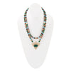 Jeweled Tyger's Eye and Green Onyx Golden Pendant Necklaces - Barse Jewelry