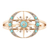 Celestial Blue Turquoise Golden Cuff Bracelet