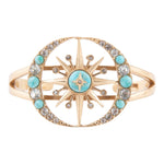 Celestial Blue Turquoise Golden Cuff Bracelet