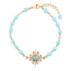 Celestial Blue Turquoise Golden Beaded Bracelet