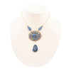 Denim Blue Lapis Sterling Silver Concho Drop Necklace