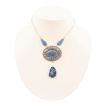 Denim Blue Lapis Sterling Silver Concho Drop Necklace