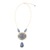 Denim Blue Lapis Sterling Silver Concho Drop Necklace