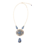 Denim Blue Lapis Sterling Silver Concho Drop Necklace