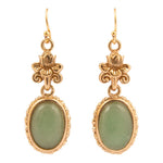 Green Aventurine Golden Lotus Drop Earrings