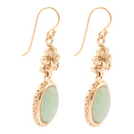Green Aventurine Golden Lotus Drop Earrings