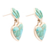 Blue Turquoise Heart Sterling Silver Drop Post Earrings
