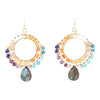 Kaleidoscope Multistone Golden Chandelier Earrings