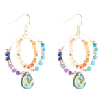 Kaleidoscope Multistone Golden Chandelier Earrings - Barse Jewelry