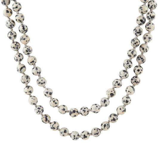 Knotted Dalmatian Jasper Necklace