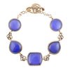Lace Blue Agate Link Golden Bracelet - Barse Jewelry