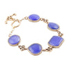 Lace Blue Agate Link Golden Bracelet - Barse Jewelry