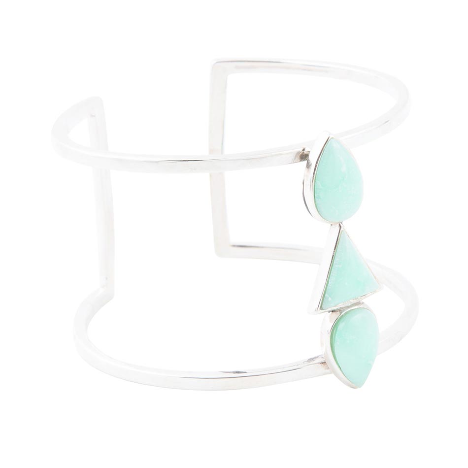 Lahana Green Chrysoprase Sterling Silver Statement Cuff Bracelet - Barse Jewelry