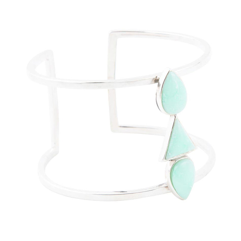 Lahana Green Chrysoprase Sterling Silver Statement Cuff Bracelet - Barse Jewelry