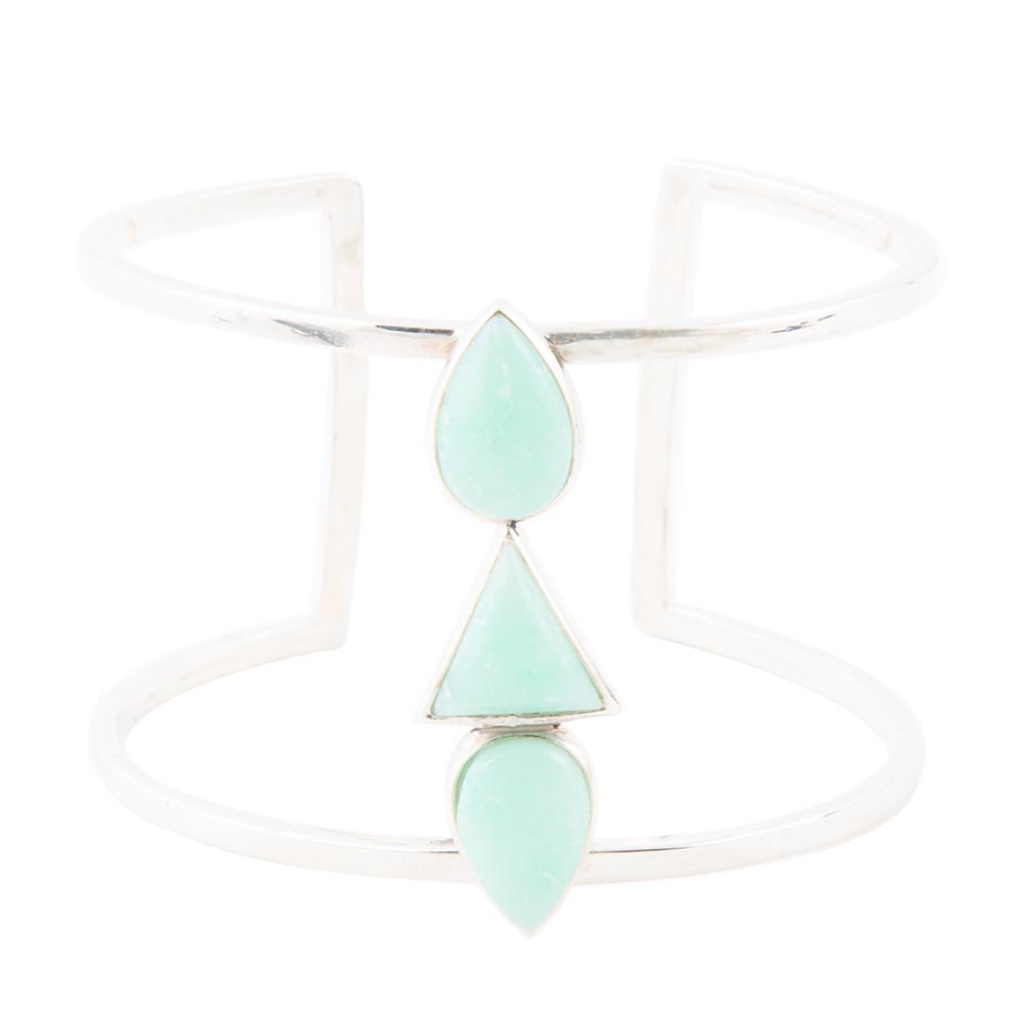Lahana Green Chrysoprase Sterling Silver Statement Cuff Bracelet - Barse Jewelry