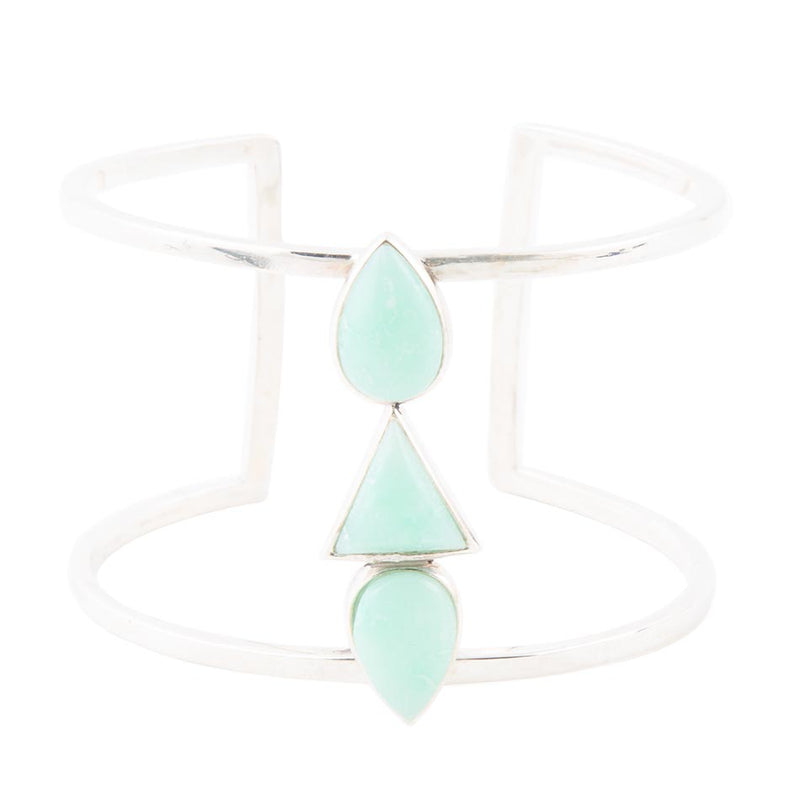 Lahana Green Chrysoprase Sterling Silver Statement Cuff Bracelet - Barse Jewelry