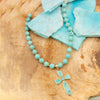 Las Cruces Blue Magnesite Cross Pendant Necklace - Barse Jewelry