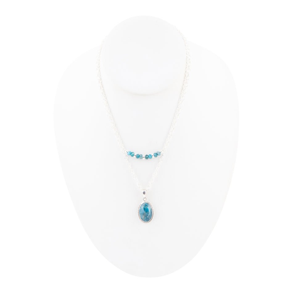 Layered Blue Apatite and Sterling Silver Necklace - Barse Jewelry