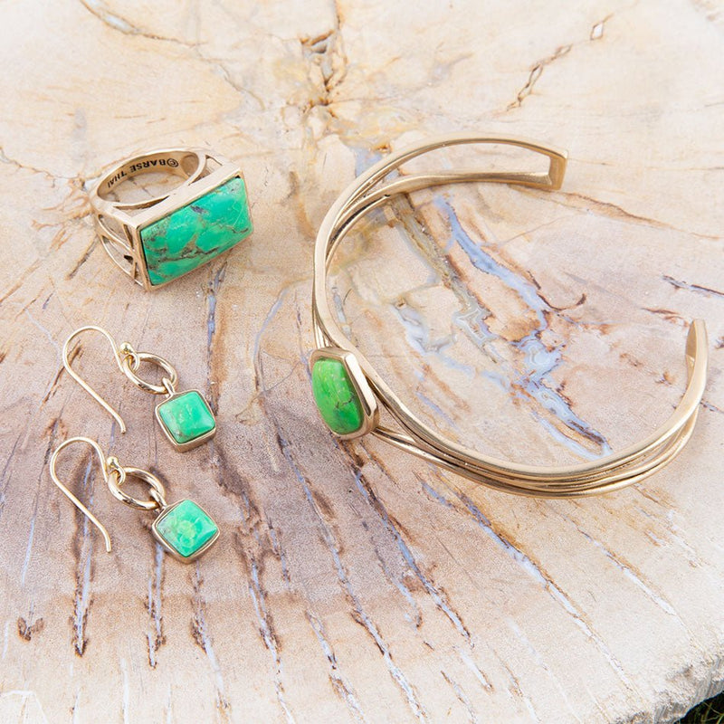 Lime Turquoise and Bronze Cuff - Barse Jewelry