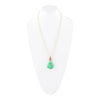 Lime Turquoise Golden Pendant Necklace - Barse Jewelry