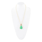 Lime Turquoise Golden Pendant Necklace - Barse Jewelry