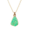Lime Turquoise Golden Pendant Necklace - Barse Jewelry