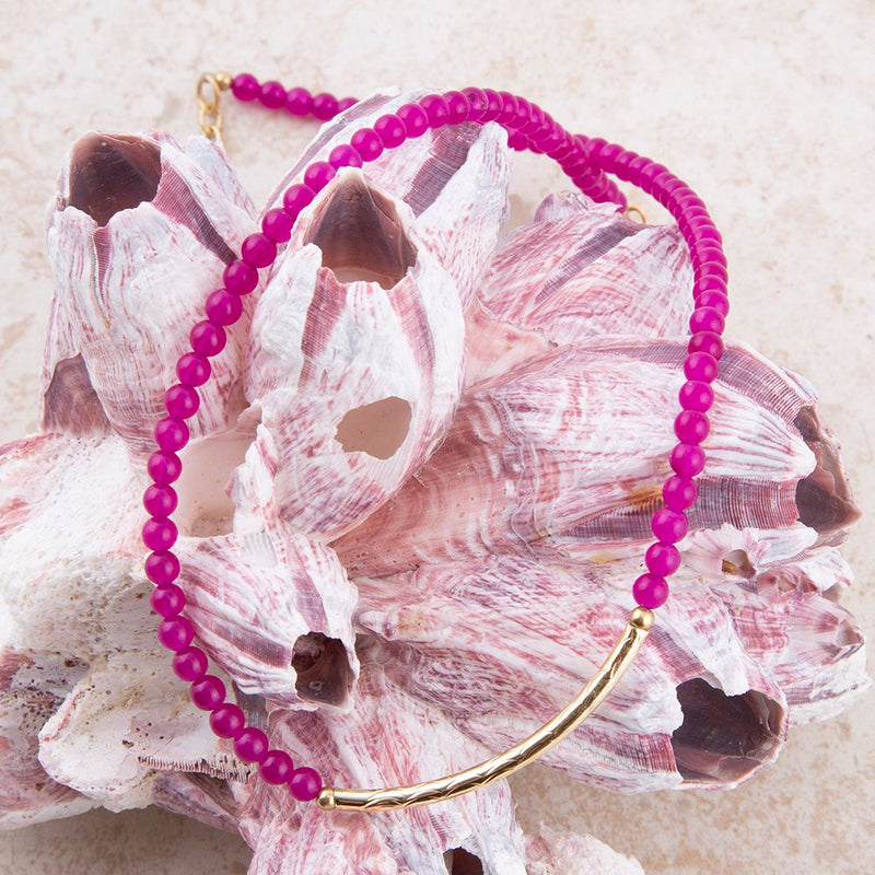 Little Bit Pink Agate Necklace - Barse Jewelry