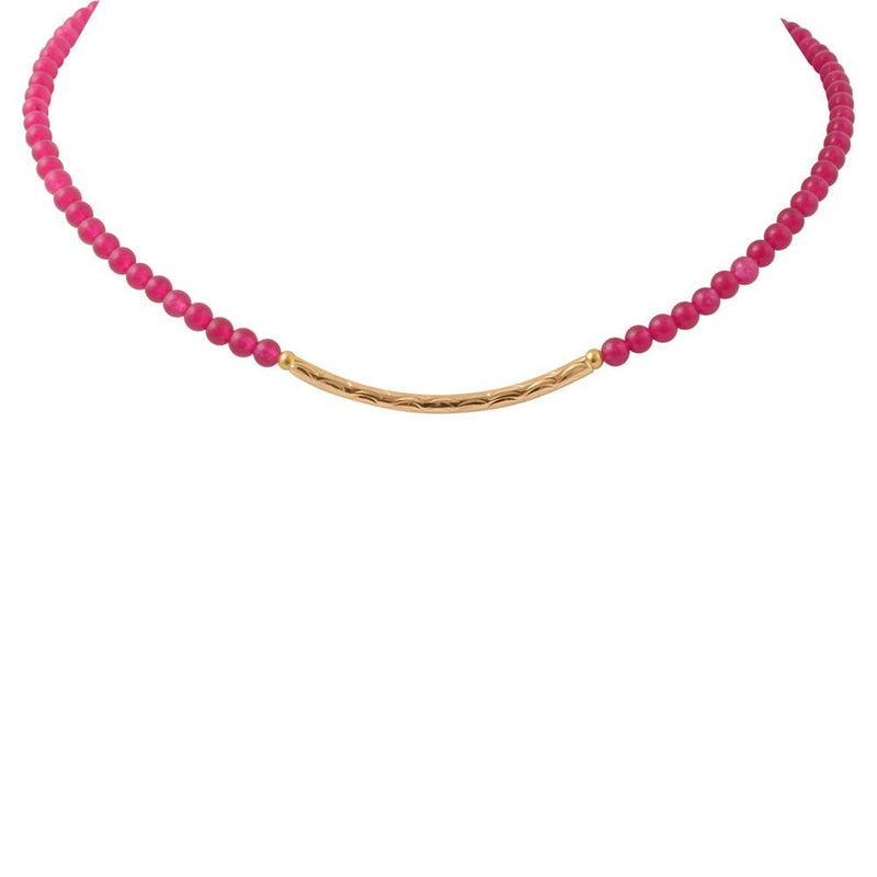 Little Bit Pink Agate Necklace - Barse Jewelry