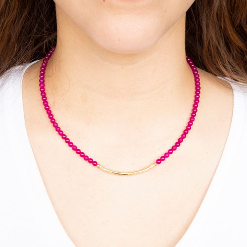Little Bit Pink Agate Necklace - Barse Jewelry