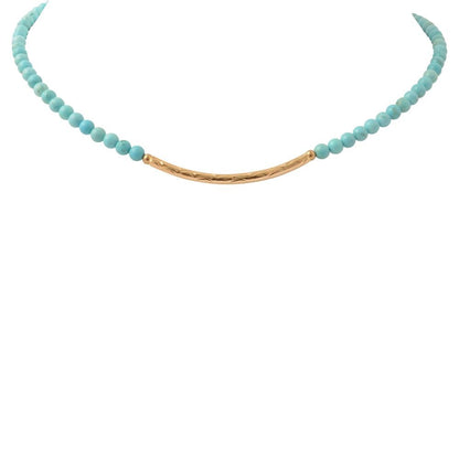 Little Bit Round Blue Magnesite Necklace - Barse Jewelry