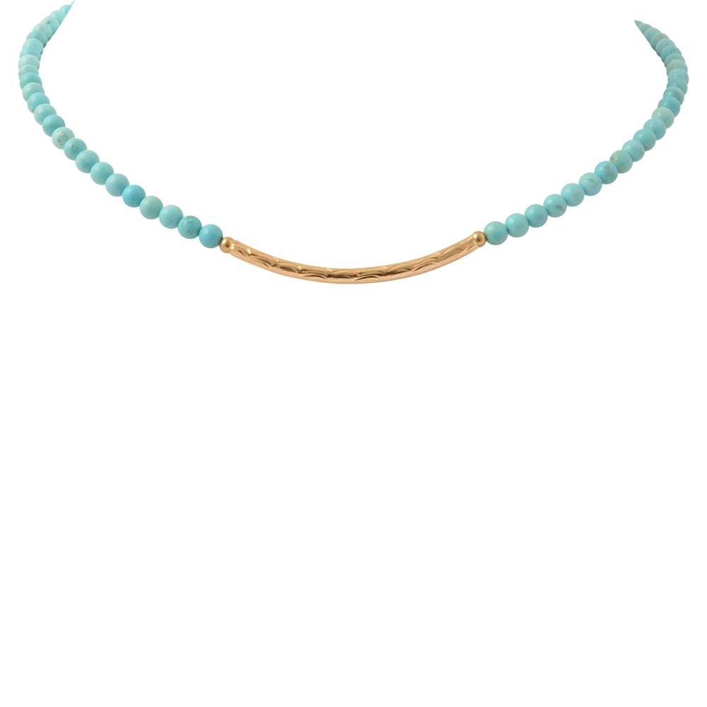 Little Bit Round Blue Magnesite Necklace - Barse Jewelry