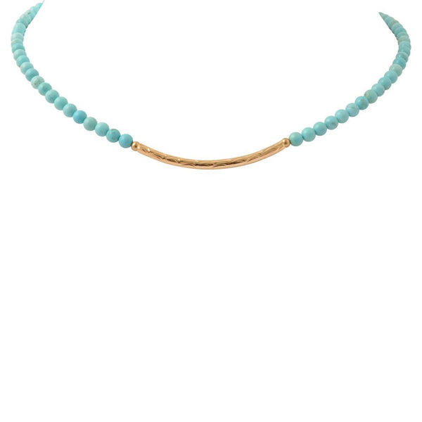 Little Bit Round Blue Turquoise Necklace – Barse Jewelry