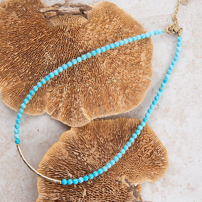 Little Bit Round Blue Magnesite Necklace - Barse Jewelry