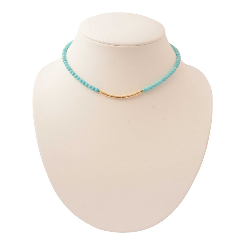 Little Bit Round Blue Magnesite Necklace - Barse Jewelry