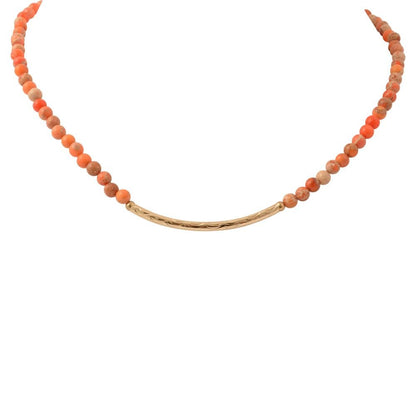 Little Bit Round Orange Jasper Necklace - Barse Jewelry