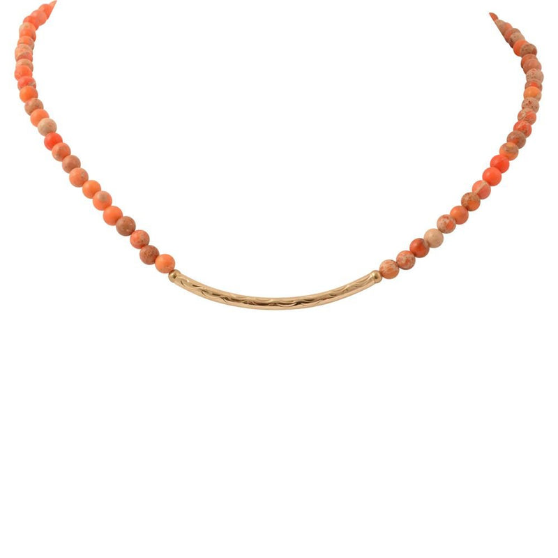 Little Bit Round Orange Jasper Necklace - Barse Jewelry
