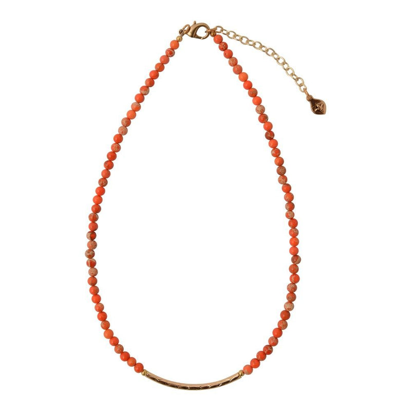 Little Bit Round Orange Jasper Necklace - Barse Jewelry