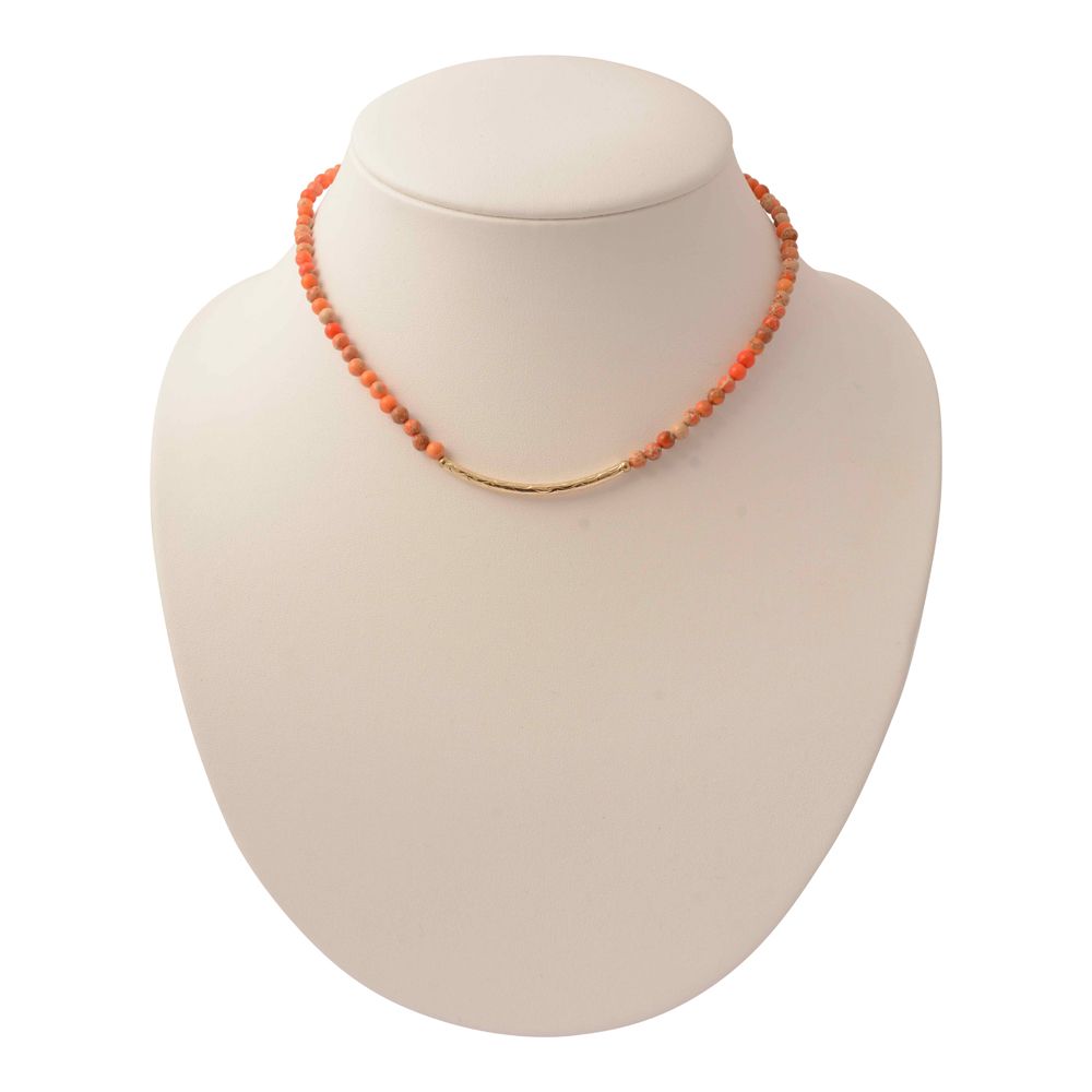 Little Bit Round Orange Jasper Necklace - Barse Jewelry