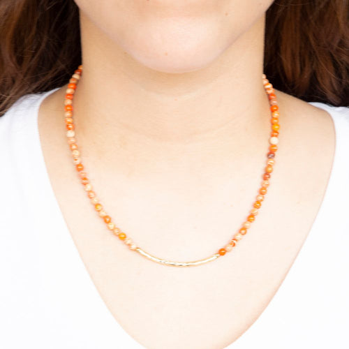 Little Bit Round Orange Jasper Necklace - Barse Jewelry