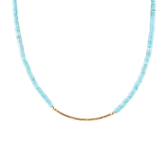Little Bit Turquoise Golden Bar Necklace