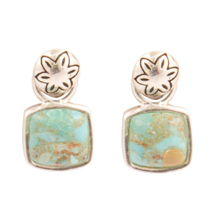 Little Bits Blue Turquoise Post Sterling Silver Earrings - Barse Jewelry